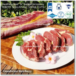 Beef Ribeye AUSTRALIA BUDGET frozen brand either AMG or NOLAN ECCO steak cuts thickness: 2.5 cm, 2cm & 1cm price/kg (Scotch-Fillet / Cube-Roll)